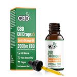 CBDfx 2000mg CBD High Strength Oil, Zesty Orange Flavoured CBD Oil Drops, Vegan, Non-GMO, Blended with MCT Oi,l Improved Purity, All Natural, No THC 30ml (40 Days)