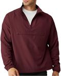 Opomelo Men's Athletic Quarter Zip Pullover Golf Hiking Running Lightweight Jacket Workout Sweatshirt With Pocket Red