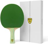 Killerspin JET200 Ping Pong Bat – Beginner Table Tennis Bat| 5 Layer Wood Blade, Jet Basic Rubbers, Flared Handle| Practice Quality Ping Pong Bat| Memory Book Gift Box Storage Case