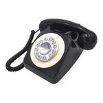 Benross 44520 Classic Retro Telephone/Vintage Style Corded Phone/Classic Ringer Sound/Push Button Dialling/Redial Function/Easy Setup/Black