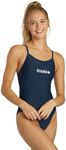 Sporti Guard Solid Thin Strap One Piece Swimsuit - Navy - 38