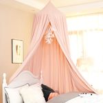 Extra Large Kids Bed Canopy for Girls Boys Bedroom Decor,Crib Canopy Nursery Canopy Hanging Canopy Blocking Light Canopy Reading Nook Canopy (Coral Pink)