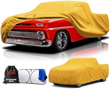 Waterproof Heavy Duty Truck Cover Custom Fit Chevy C10 1960-1987 Regular Cab Short Bed(6.5'), Full Exterior Covers with Cotton Liner and Breathable Ventilation Mesh, Car Cover with Zipper