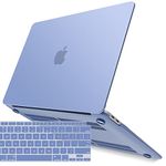 iBenzer Compatible with New MacBook Air 13 inch Case 2022 2021 2020 M1 A2337 A2179 A1932, Plastic Hard Shell Case with Keyboard Cover for Mac Air with Touch ID, Serenity Blue, CA-AT13-SRL+1