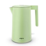 Wipro Elato BK211 Cool Touch Double Layer Electric Kettle, 1.7 Litres, Anti - Rust Shield, Super Fast Heating, 3x Protection - Overheating, Dry Boil & Auto Shut-off,1200 Watts, 2 Years Warranty, Green