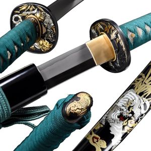 SHEN GUANG LONG Handcrafted Decorative Blade Display Piece with Sheath, Carbon Steel Construction, Hand-Wrapped Handle Design, Collection Item for Home Decor and Enthusiasts