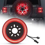 CAFOPAR Spare Tire Brake Light Fit for Jeep Wrangler JL JLU 2018 2019 2020 2021 2022 2023, Plug and Play 4th Third Brake Light Rear LED Ring Wheel Light, Red