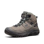 KEEN Women's Targhee 4 Mid Waterproof Hiking Boots, Steel Grey/Lily Pad, 6