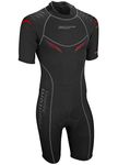 Phantom Aquatics Men's Marine Shorty Wetsuit, Black/Red, Large