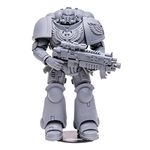 McFarlane Toys, Warhammer 40000 Dark Angel Intercessor Action Figure with 22 Moving Parts, Unpainted Collectible Warhammer Figure with collectors stand base, Customise Your Figure – Ages 12+