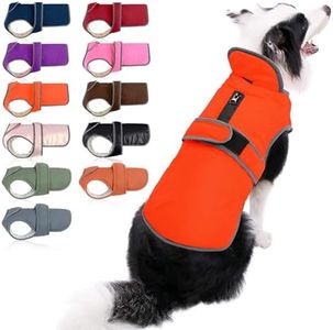 MIGOHI Reflective Waterproof Windproof Dog Coat Cold Weather Warm Dog Jacket Reversible Stormguard Winter Dog Vest for Small Medium Large Dogs (Orange, XS)