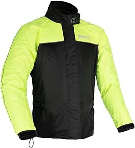 Oxford Products Rainseal Over Jacket Motorcycle Wet Weather Gear, Black/Fluo, 6XL