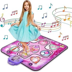 Dance Mat Toys for 3-12 Year Old Kids, Electronic Dance Pad with LED Lights, Music Dance Mat with 6 Game Modes, Toys Gifts for 3 4 5 6 7 8 9 10+ Year Old Girls