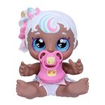 Kindi Kids Mini Mello Scented Kisses Little Sister Official Baby Doll with Big Glitter Eyes, Chubby, Squishy Arms and Legs, Removeable Nappy, Dummy and Bib