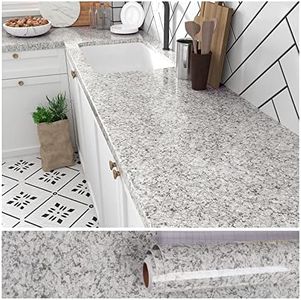 VEELIKE 15.7''x354'' Granite Countertop Contact Paper Removable Granite Wallpaper Peel and Stick Countertops Waterproof Self Adhesive Film Vinyl Decorative for Kitchen Countertops Bathroom Counters