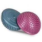 Navaris 2x Hedgehog Balance Pods - Set of 2 Spiky Fitness Domes for Sports, Foot Massage, Stability Training, Balancing in Multiple Colors