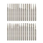 Gasea 30pcs 2.35mm Shank Diamond Coated Rotary Burr Drill Bits for Engraving Carving Rotary Tool