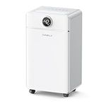 CHIVALZ 1800 Sq.Ft. Dehumidifiers for Basements, Bedroom, Bathroom and Home Use, 70 OZ Water Tank Dehumidifier with drain hose, 0-24H Timer, 3 Modes, Humidity Display & Auto Defrost (White)