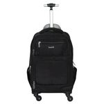 NOVEX Turtle Trolley Backpack | Laptop Roller Case, Soft Bag | Luggage for Travel with 4 Wheels | Black Spinner Bag with 1 Main Compartments - Suitcase/Carry-on for Men & Women - 6 Pockets