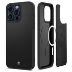 Spigen Cyrill Kajuk Mag for iPhone 15 Pro Max Case, Faux Leather iPhone 15 Pro Max Back Cover - Black