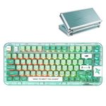 YUNZII CK75 Gaming Keyboard, Wireless Hot Swappable Mechanical Keyboard for Gaming, Home, Transparent Gasket Mounted Keyboard for Windows, Mac(Glory Switch,Mint Green and Metal Box)