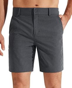 Libin Men's Golf Shorts 7" Work Dress Shorts Casual Flat Front Hybrid Shorts Lightweight Quick Dry Water Resistant, Iron Grey, Size 33