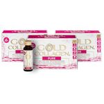 GOLD COLLAGEN Pure - Collagen Supplements for Women & Men Biotin Hair Growth, Skin & Nail, Anti Wrinkle Immune System Booster Marine Collagen and Hyaluronic Acid, Vitamin C B6 and Zinc 3 Pack 10x50 ml