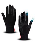 Aegend Running Gloves Women Men Touch Screen Cycling Sports Mittens Liners Warm Gloves, Black, Small