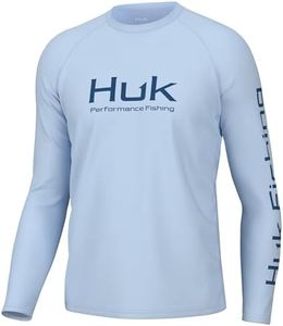 HUK Men's Standard Pursuit Vented Long Sleeve, 30 UPF Fishing Shirt, Ice Water