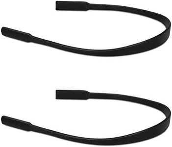 kwmobile Sangle de lunettes - Lot de 2x sangle pour lunettes en silicone antidérapant - Cordon lunettes anti-glisse 21 cm - noir