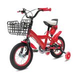 Charocean 12 Inch Kids Bike with Stabilisers, Kids Bicycle Carbon Steel Beginner Bike Height Adjustable Kids Cycle with Fenders, Children Bicycle for Kids 2-5 Year Olds (Red)