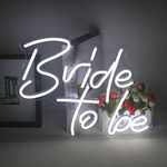 Bride to be Neon Signs White LED Word Neon Lights for Wall Decor Wedding USB Letter Neon Light Signs for Bachelorette Engagement Party Bridal Shower