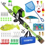 ODDSPRO Kids Fishing Pole - Kids Fishing Starter Kit - with Tackle Box, Reel, Practice Plug, Beginner's Guide and Travel Bag for Boys, Girls