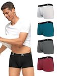 XYXX Men's Micro Modal Trunks - Ace Underwear for Men Pack of 5 (L; Rio Red+Black+Deep Sea Blue+Grey+White)