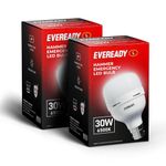 Eveready 30W Emergency Inverter LED Bulb, Cool Day Light (6500K), Rechargeable Bulb with 3 Hours Backup, Ideal for Powercuts, Energy Efficient, B22 Base, Pack of 2