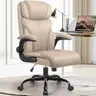 HeroSet Office Chair, Ergonomic Big and Tall Computer Desk Chairs, Executive Breathable Leather Chair with Adjustable High Back Flip-up Armrests, Lumbar Support Swivel PC Chairs with Rocking Function