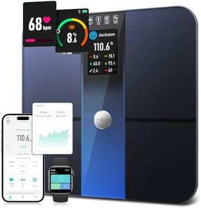 Runstar Smart Scale for Body Weight and Fat Percentage FSA HSA Eligible, 3.5" TFT Color Display High Precision Digital Bathroom Scale BMI Heart Rate 22 Body Composition Analyzer Sync with Fitness App