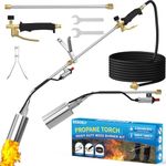 Propane Torch Weed Burner Kit, Weed Torch High Output 2,400,000 BTU with 11.5FT Hose, Heavy Duty Blow Torch with Flame Control and Button Igniter, Flamethrower for Weeding, Roofing, Snow Melting, BBQ