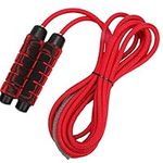 HiUnicorn Heavy Duty Long Double Dutch Jump Rope 16.4ft/5m for Adults Teens Kids, Braided Skipping Rope with EVA Foam Handle for Group Exercise Supply at School Spring Yard Outdoor (Red (1-Pack))