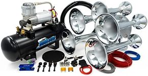 HornBlasters Admiral 2 Gallon Train Horn Kit - 5 Chrome Trumpets - Unique Sound