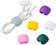 kwmobile Cable Bundler Clips (Set of 6) - Cord Clip Organizer Ring Ties for Bundling Cables and Cords up to 3ft / 1m Long- Multicolor
