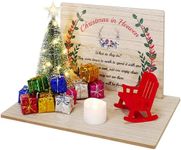 Christmas in Heaven with Chair, Christmas Tree Memorial Candle Holders Memorial Ornaments for Loss of Loved One Rocking Chair Ornament Save A Seat Memorial Gift