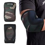 Hustlers Only Elbow Sleeves Weightlifting 5mm Neoprene Compression Elbow Braces for Instant Joint Pain Relief Elbow Support Sleeves for Gym Training, Fitness, and Workout. (L, Camo)