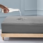 SafeRest Mattress Protector - Waterproof Mattress Cover for Bed - Breathable, Noiseless & Hypoallergenic Soft Fitted Washable Mattress Encasement|Bed Protector 72" x 78"- King, Grey