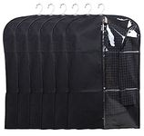 Kuber Industries Half Transparent Blazer Cover|Suit covers with zip for Men, Women|Cloth Organizer for Wardrobe|Transparent Window & Premium Zipper|Pack of 6 (Black)