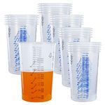 32 Ounce (1000ml) Disposable Flexible Clear Graduated Plastic Mixing Cups Use for Paint, Resin, Epoxy, Art, Kitchen, Cooking, Mix Ratios, Pack of 25 (1000ML)