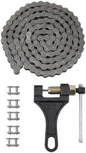 WOOSTAR 420 Chain 132 Link with Chain Breaker and Chain Master Link Replacement for 50cc 70cc 90cc 110cc 125cc ATV 4 Wheeler Quad Pit Dirt Bike Go Kart Pocket Bike Buggy