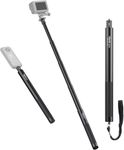 47.64" Action Cameras Selfie Stick Extendable for Insta360 Sports Camera, Selfie Vlogging Invisible Extension Pole