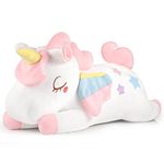 GAGAKU 66cm Unicorn Pillow Plush, 26-inch Giant Unicorn Stuffed Animal Cuddly Toy Hugging Pillow for Girls Boys and Adults Unicorn Gift for Birthday Anniversary - White