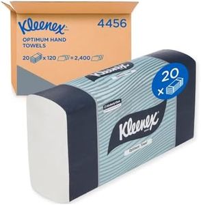 Kleenex Optimum Hand Towels (4456), Folded Paper Hand Towels, 20 Packs / Case, 120 Paper Towels / Pack (2,400 Towels), White